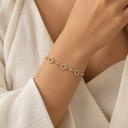 Round stone adjustable bracelet