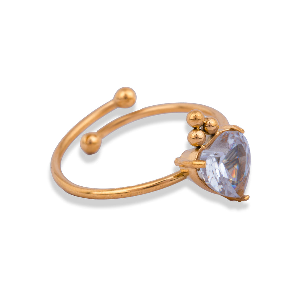 White heartlet ring