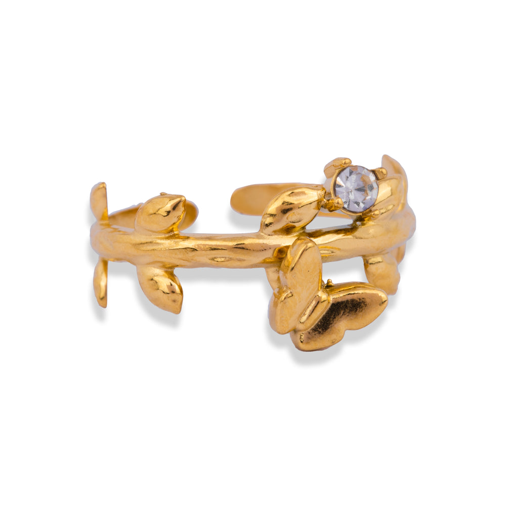Butterfly stone ring