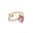 Pink heartlet ring