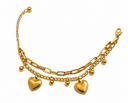 Double layer heart bracelet