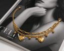 Double layer heart bracelet