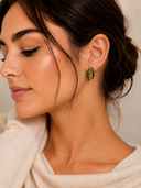 Clara Emerald Hoops