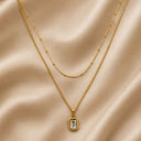 Double layered white stone chain