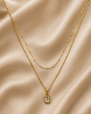 Double layered white stone chain