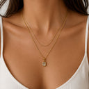 Double layered white stone chain