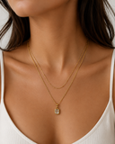 Double layered white stone chain