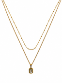 Double layered white stone chain