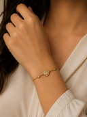 Heart stone single bracelet
