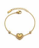 Heart stone single bracelet