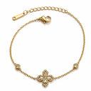 Four leaf stone bracelet