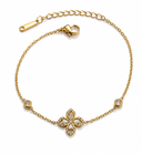 Four leaf stone bracelet