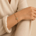Four leaf stone bracelet