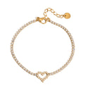 Tennis heart stone bracelet