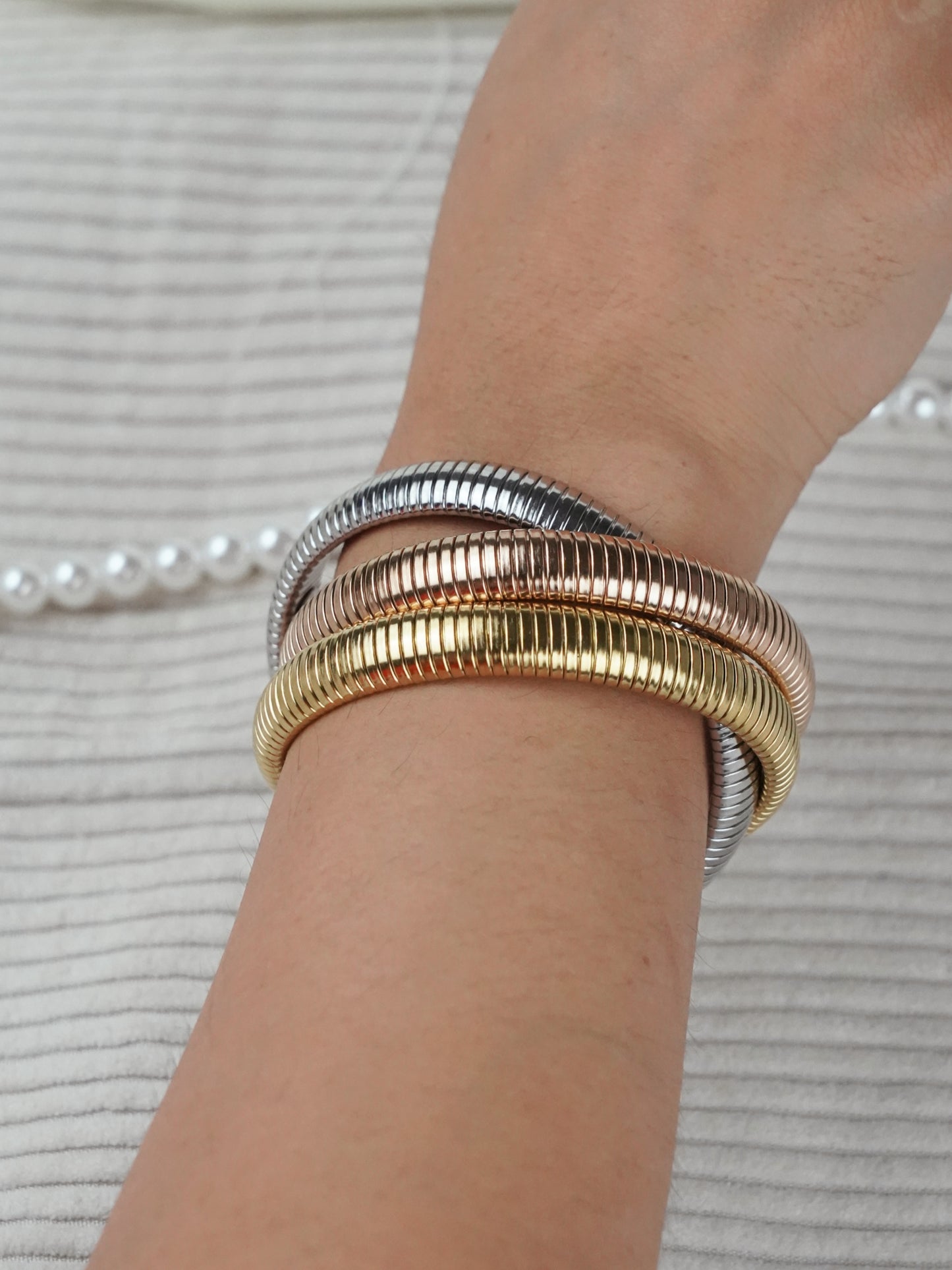 Snake bangle tricolour