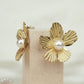 Flower pearl studs