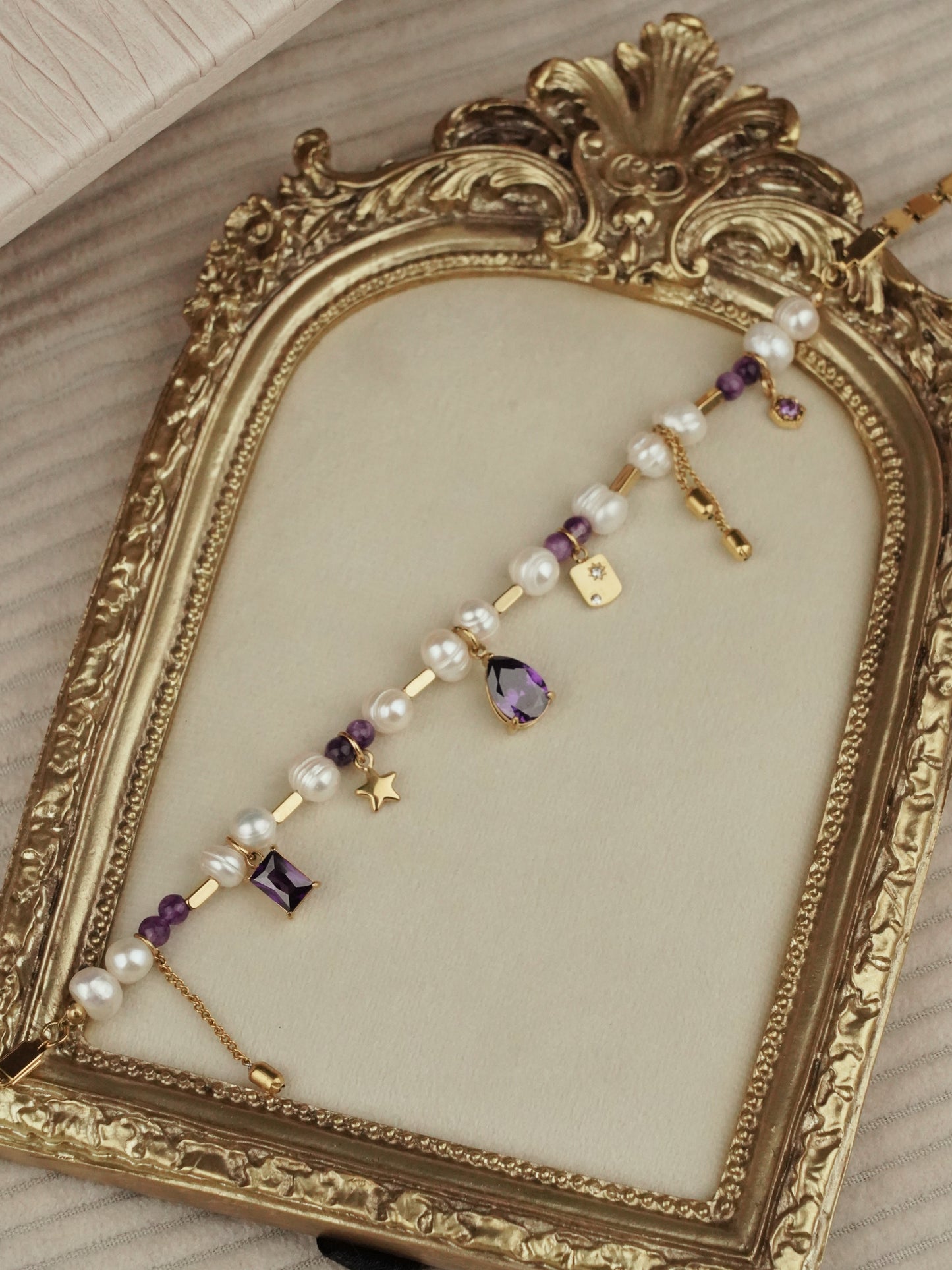 Lavender luxe stone chain