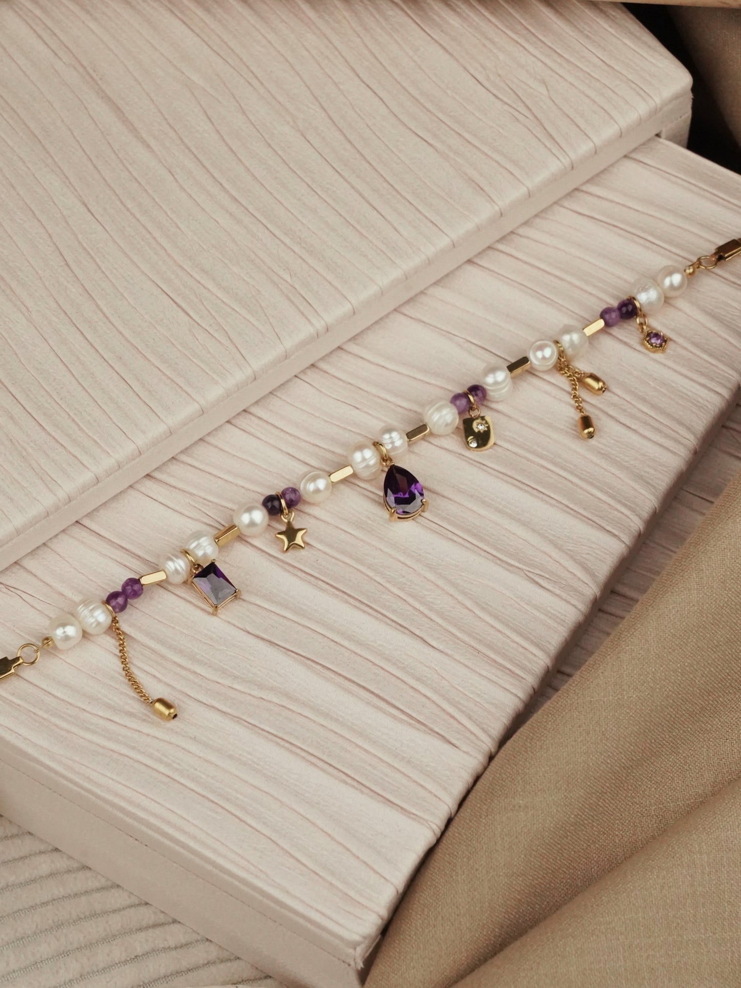 Lavender luxe stone chain