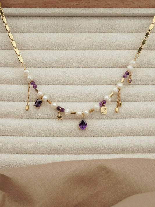 Lavender luxe stone chain