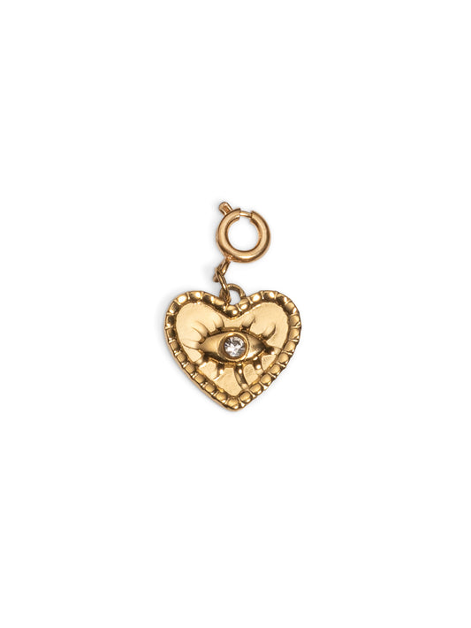 Heart eye stone charm