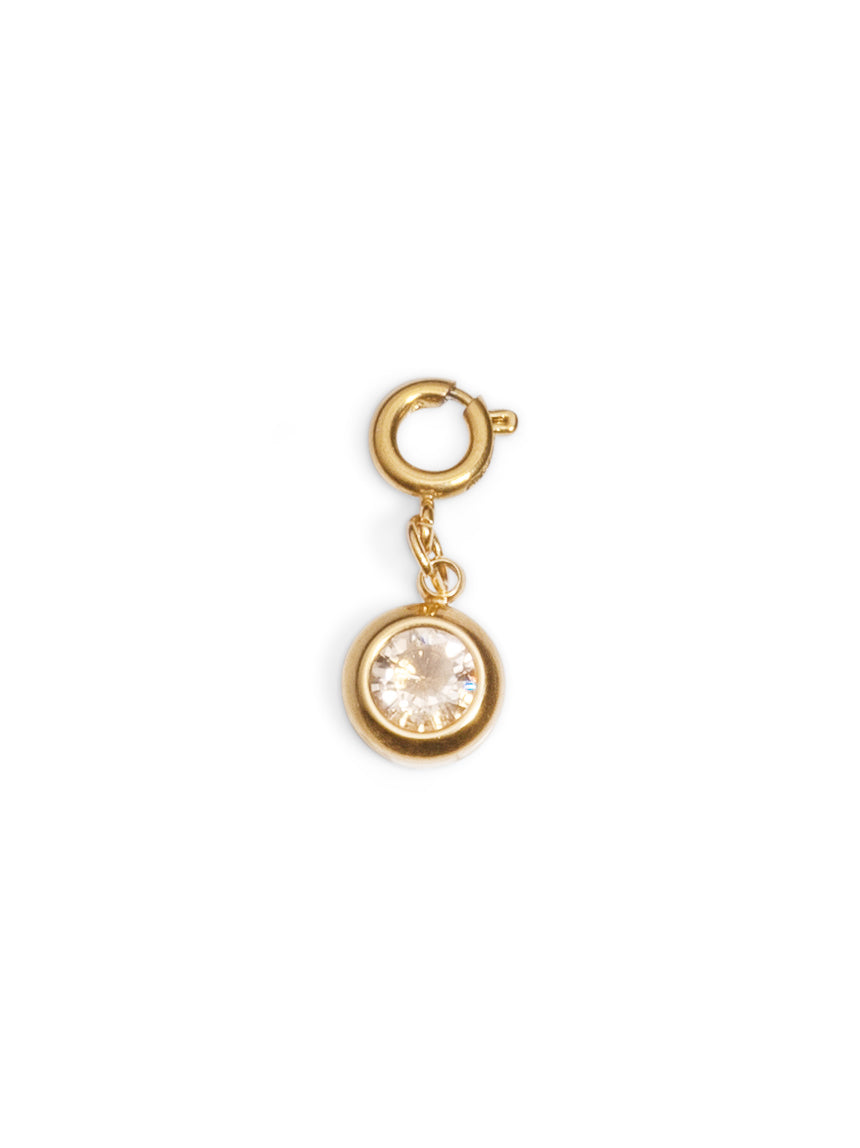 Yellow Stone round charm
