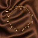 Hollow heart stone anklet