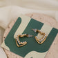 Heart pearl double hoop