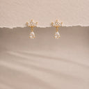 Crown drop earrings