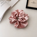 Pink studded bow scrunchie