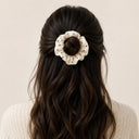 White polka scrunchie