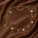 Round multi stone anklet