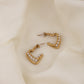 Heart pearl double hoop