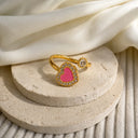 Pink heart ring