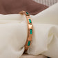 Emerald stone kada - rose gold
