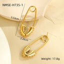 Safety Pin Heart Studs