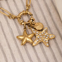 Star stone shell charm necklace