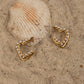 Heart pearl double hoop