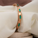 Emerald stone kada - rose gold