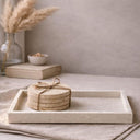 Raw Marble Stone Coaster Set