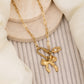 Bow hand charm necklace