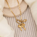 Bow hand charm necklace