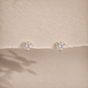 Heart big solitaire studs