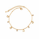 Hollow heart stone anklet