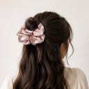 Pink studded bow scrunchie