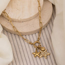 Star stone shell charm necklace