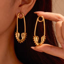 Safety Pin Heart Studs