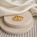 Heart on heart ring