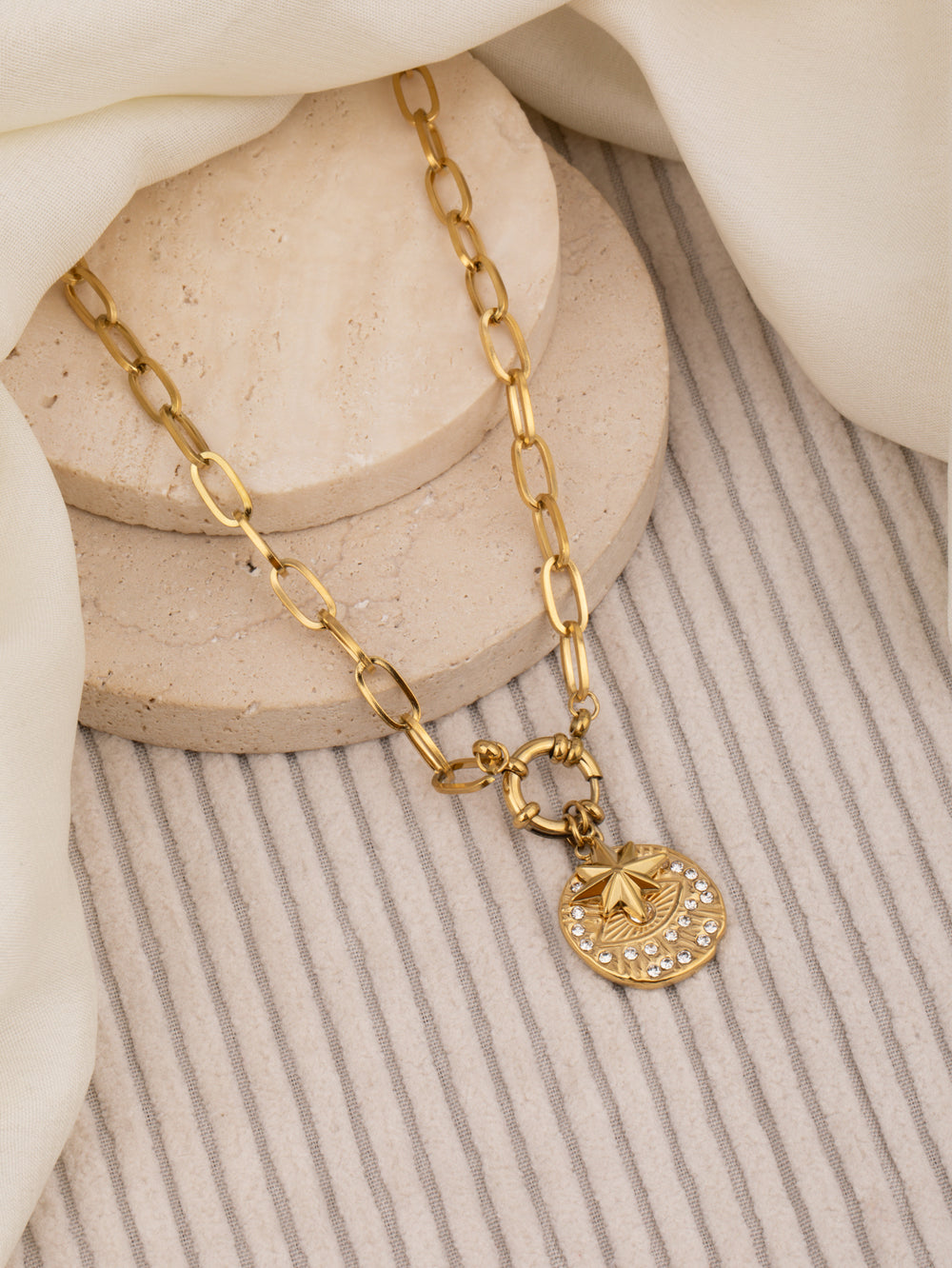 Evileye stone charm necklace