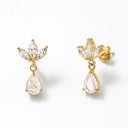 Crown drop earrings