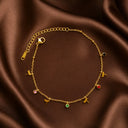 Dragonfly multi stone anklet
